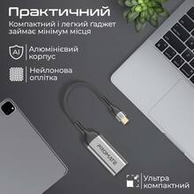 Адаптер Promate MediaLink-8K USB-C to HDMI 8K 60 Гц Grey (medialink-8k.grey)