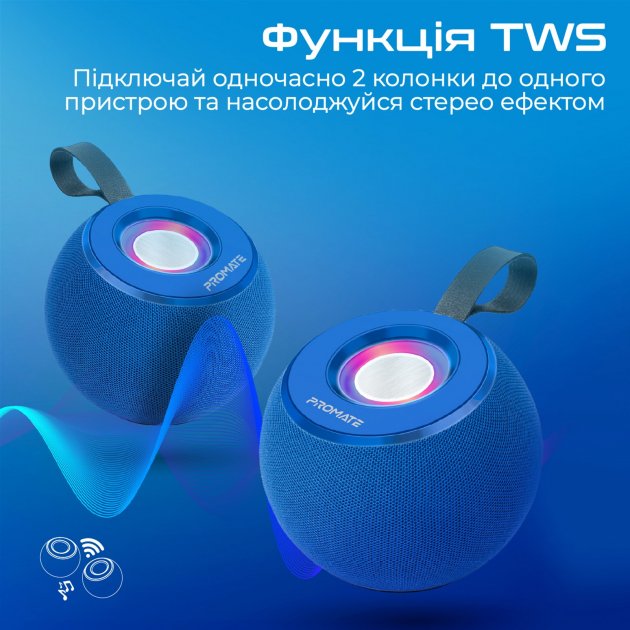 Портативная акустика PROMATE Juggler Blue (juggler.blue) Частотный диапазон 45 - 18000