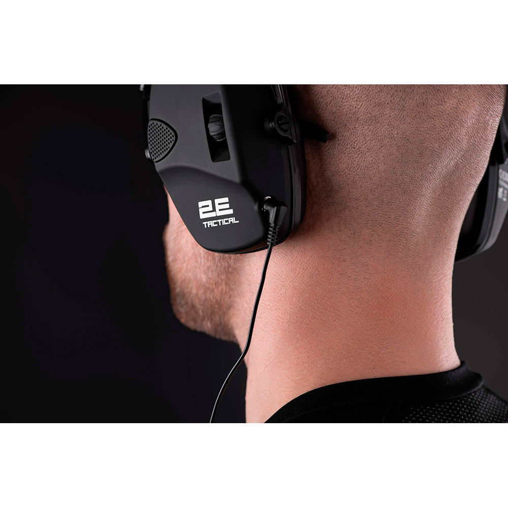 Внешний вид Тактические защитные наушники 2E Pulse Pro Black NRR 22 dB активные (2E-TPE026BK)