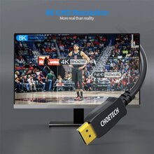 Кабель CHOETECH DisplayPort V1.4 2 м (XDD01-BK)