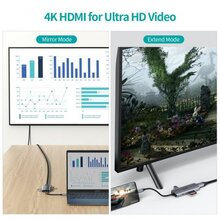 Док-станция CHOETECH USB-C 7-в-1 Grey (HUB-M19-GY)