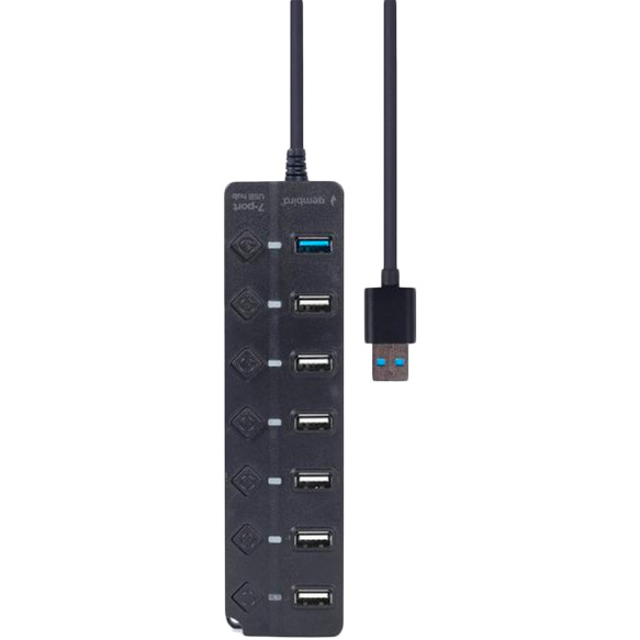 USB-хаб GEMBIRD UHB-U3P1U2P6P-01 Black Количество разъемов USB Type-A 7