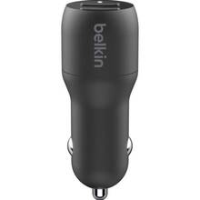 Автомобильное зарядное устройство BELKIN Car Charger 24W Dual USB-A - USB-C 1 м Black (CCE001BT1MBK)