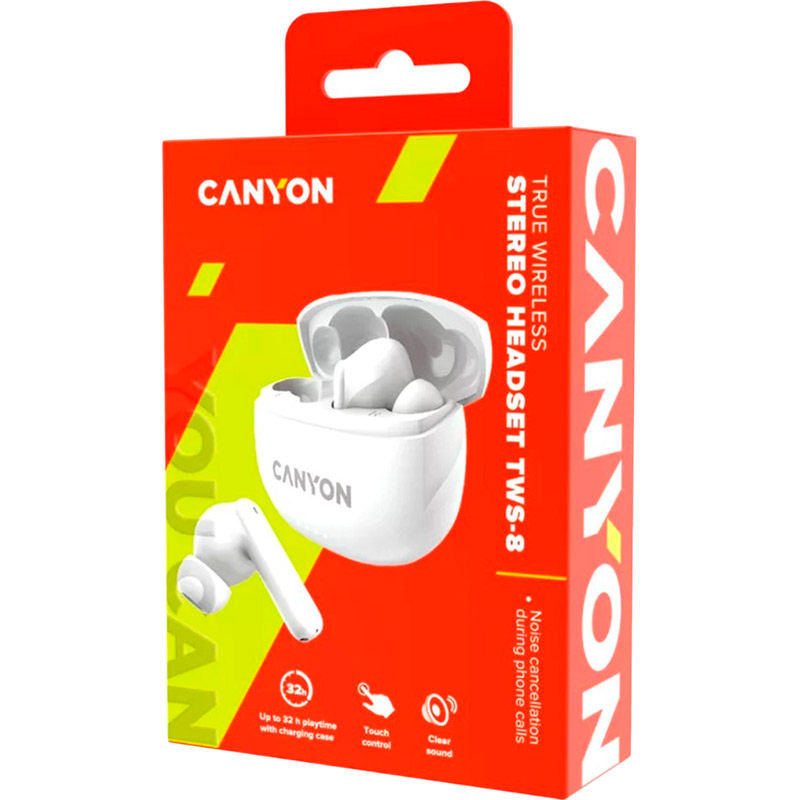 Гарнітура CANYON TWS-8 White (CNS-TWS8W) Кріплення TWS (без дроту)