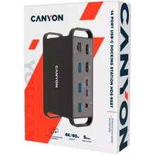 Док-станція CANYON HDS-95ST USB-C 14-в-1 Black (CNS-HDS95ST)