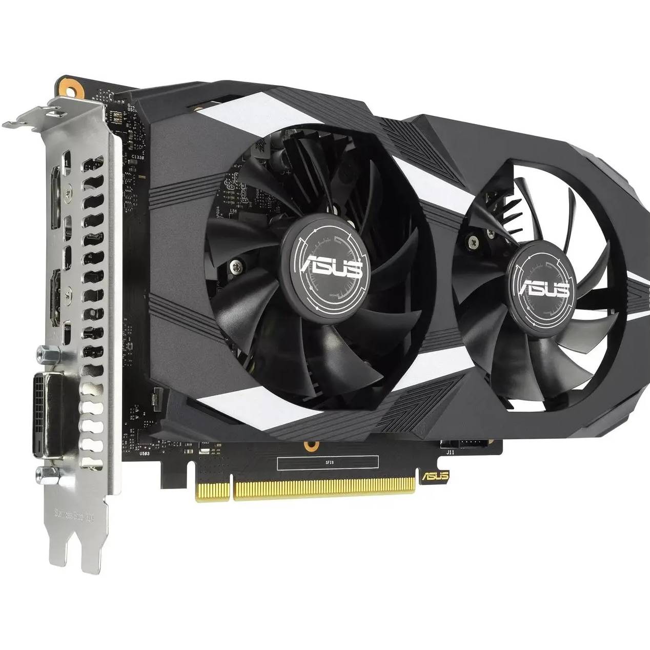 Видеокарта ASUS GeForce GTX 1650 GDDR6 OC DUAL 4GB 128bit 1410/12000MHz  (90YV0GX8-M0NA00) Объем встроенной памяти, Гб 4