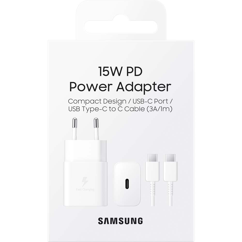 Зарядний пристрій Samsung 15W Power Adapter Type-C Cable White (EP-T1510XWEGRU) Вихідний роз'єм USB Type-C