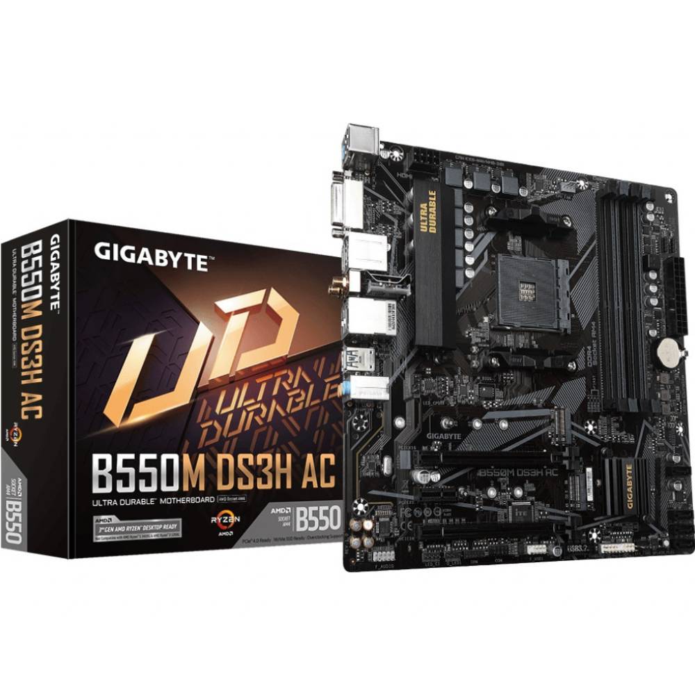 Материнська плата GIGABYTE B550M DS3H AC Чіпсет AMD B550