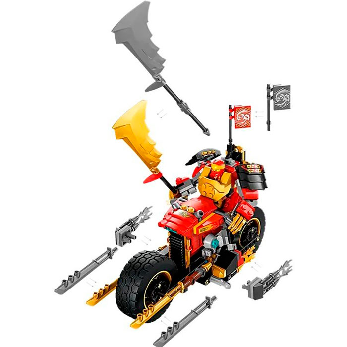 Конструктор LEGO Ninjago Робот-вершник Кая EVO 312 деталей (71783) Кріплення блок