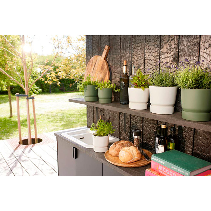 Горшок для растений ELHO Greenville Round 14 см White (492854) Дополнительно объем - 1,4 л