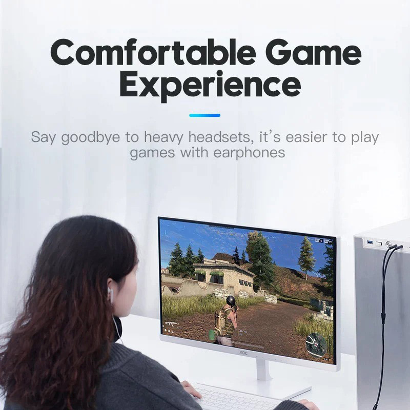 Кабель VENTION Audio 3.5mm F 4pin - 2 x 3.5mm M 3pin 0.3 м (BBTBY) Длина 0.3