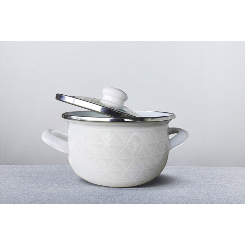 Кастрюля GUSTO Вьюга 5,1 л White (GT-T-122-BL) Материал кастрюли эмалированная сталь