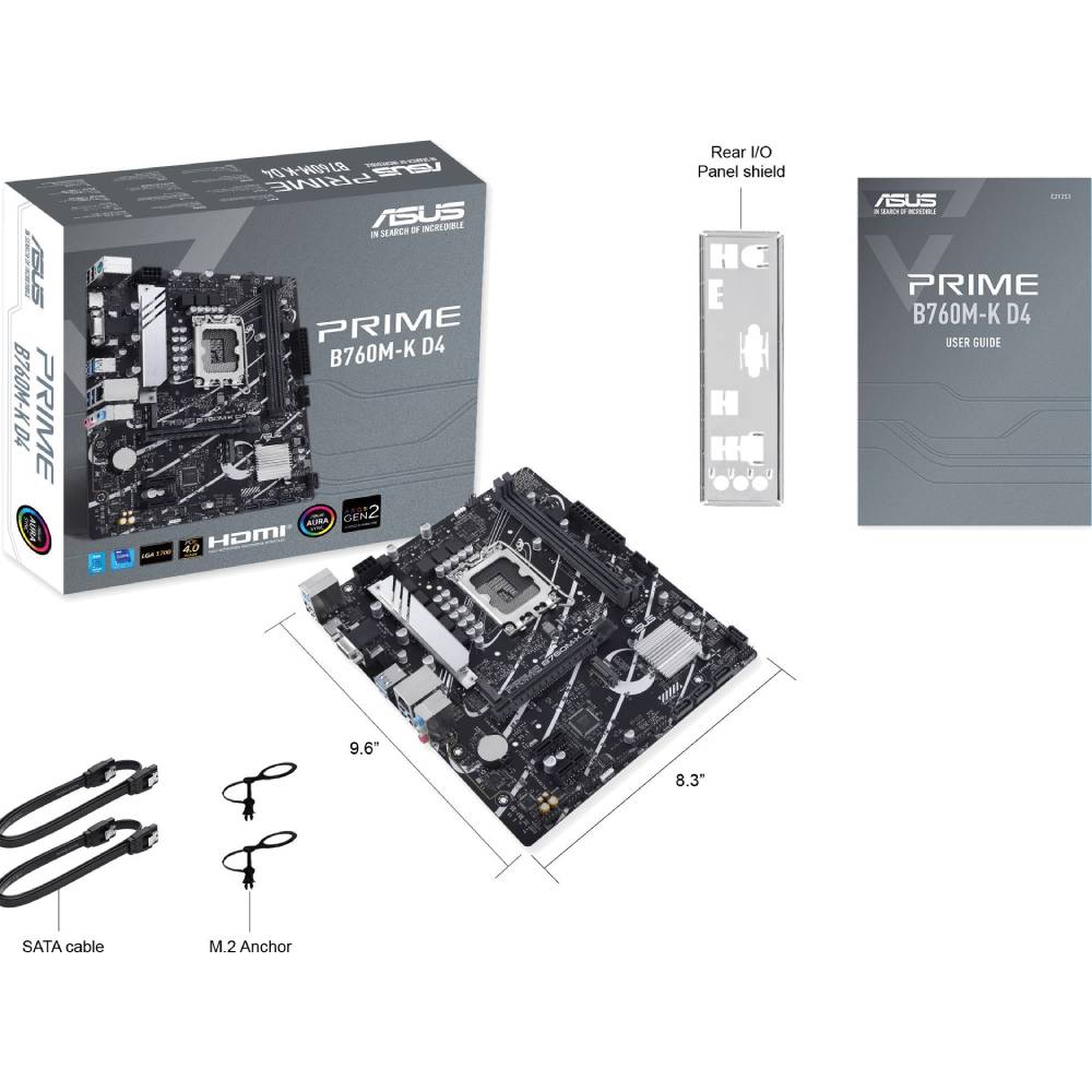 Внешний вид Материнская плата ASUS PRIME B760M-K D4