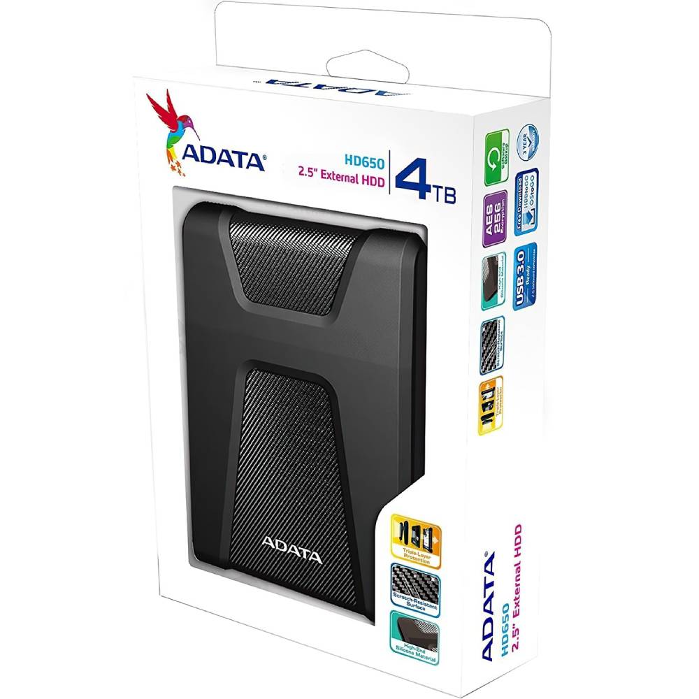 Внешний жесткий диск ADATA 2.5" 4TB (AHD650-4TU31-CBK) Интерфейс USB 3.1 (3.2)