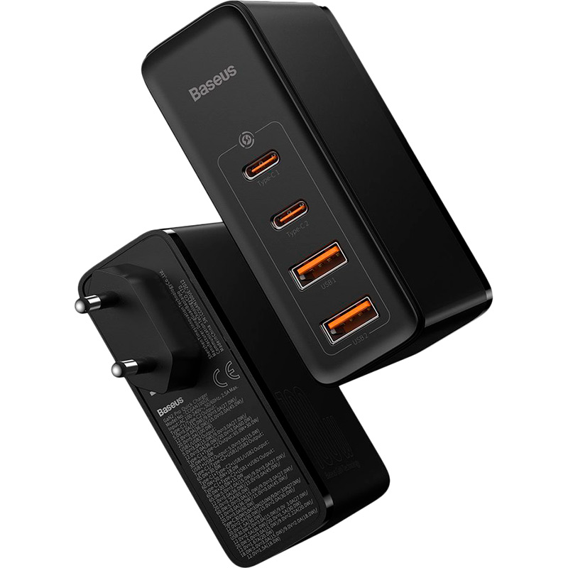 Внешний вид Сетевое зарядное устройство BASEUS CCGAN2P-L01 100W GaN Black (CCGAN2P-L01)
