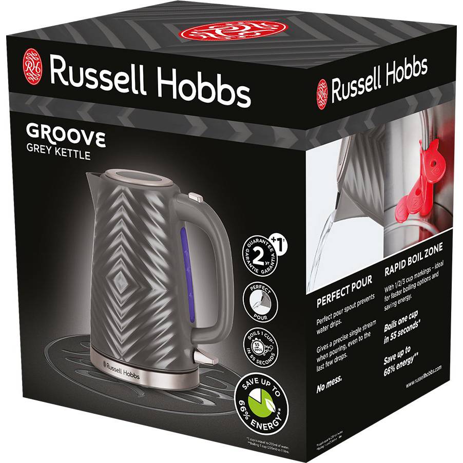 Фото Електрочайник Russell Hobbs Groove Grey (26382-70)