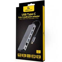 Док-станция CABLEXPERT USB Type-C 5-in-1 (A-CM-COMBO5-05)