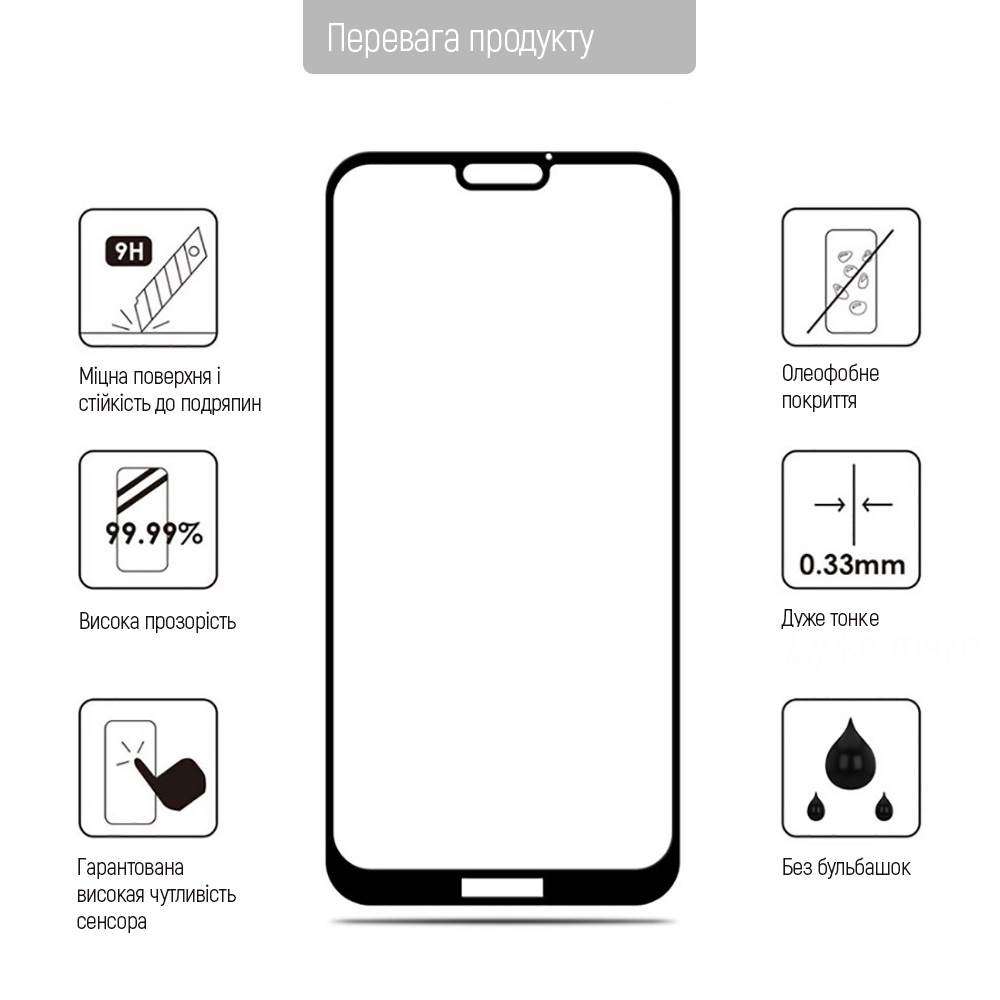 Защитное стекло COLORWAY Apple iPhone 15 9H FC glue Anti-Spy Black (CW-GSFGASAI15-BK) Олеофобное покрытие True