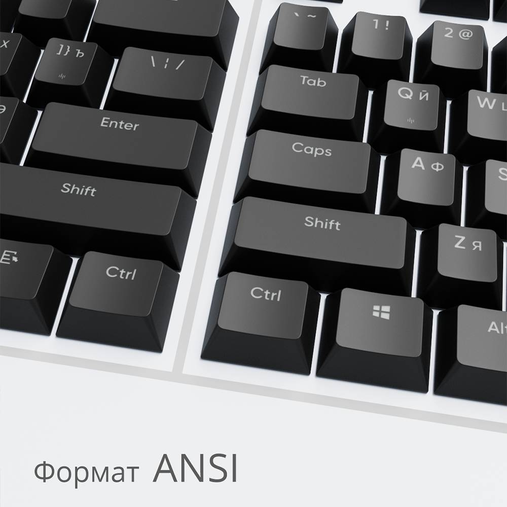 Набір кейкапів DARK PROJECT PBT KS-45 ENG/UA/RU Black (DP-KS-0045) Колір чорний