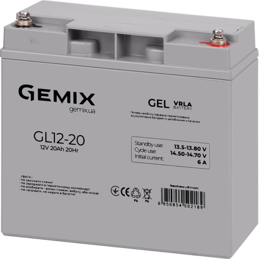 Акумулятор GEMIX 12V 20Ah GEL Series Gray (GL12-20) Ємність 20