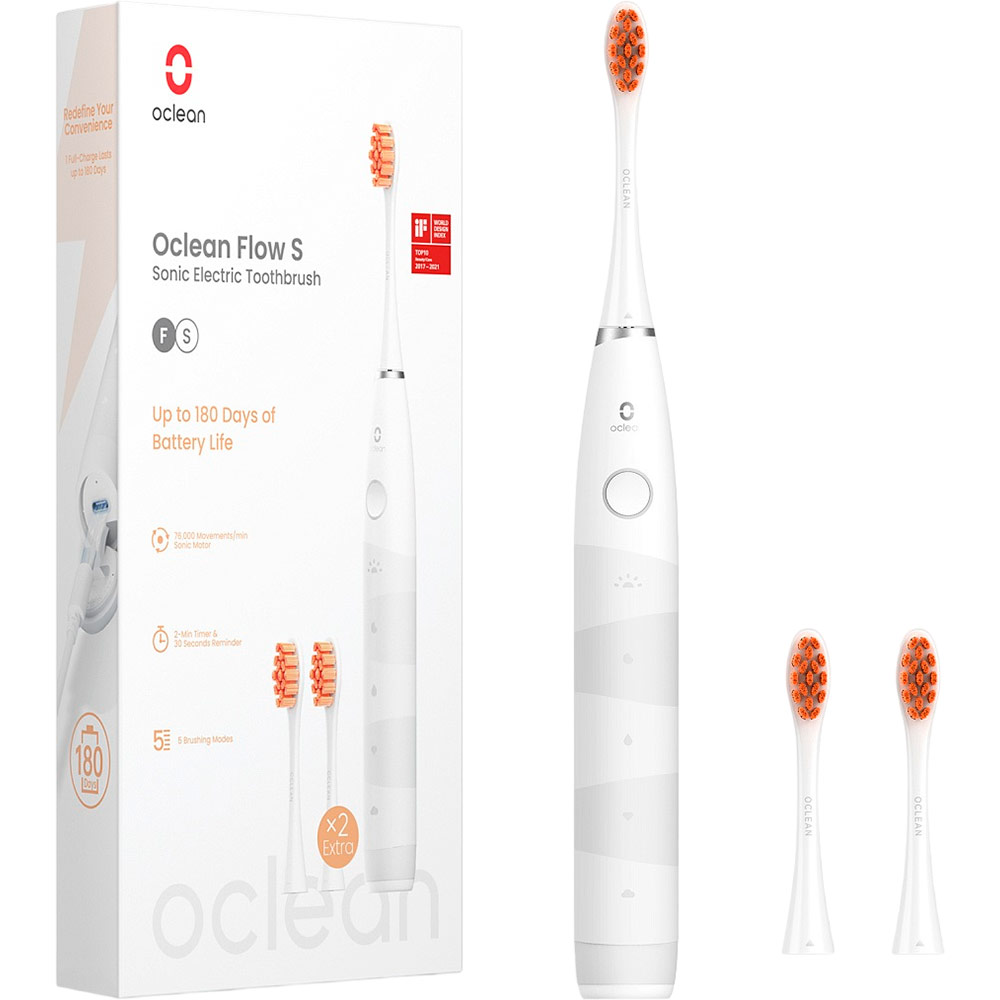 Зубна щітка OCLEAN Flow S Sonic Electric Toothbrush White (6970810552959) Зубна щітка OCLEAN Flow S Sonic Electric Toothbrush White (6970810552959)