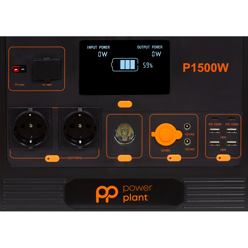 Зарядная станция POWERPLANT P1500W (PB930739) Типы портов розетка 220В