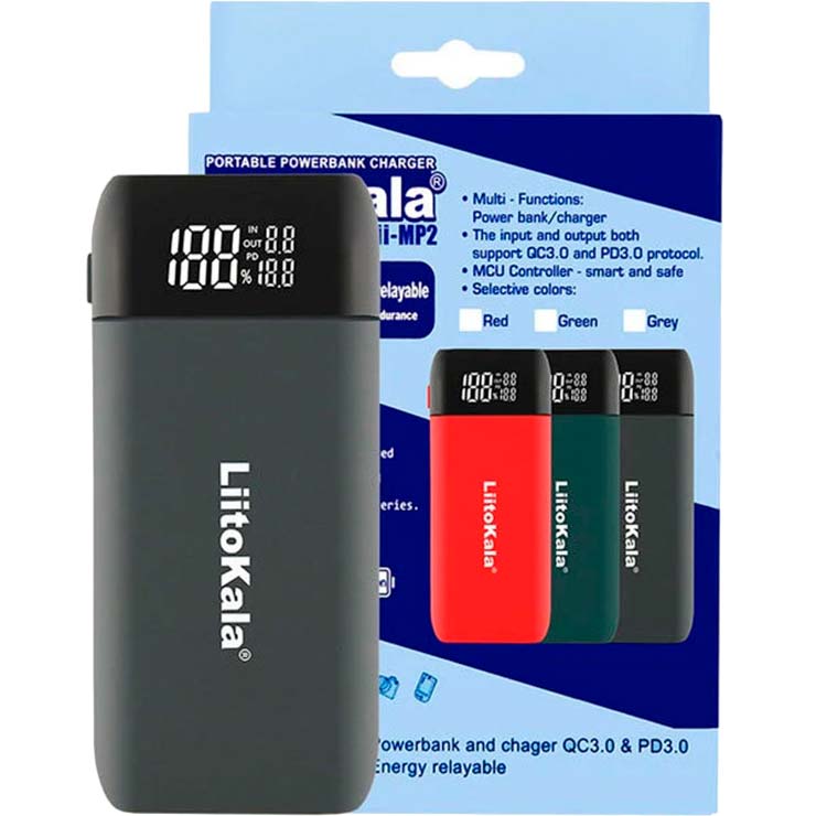 Powerbank LIITOKALA Lii-MP2 Gray Входной разъем USB Type-C