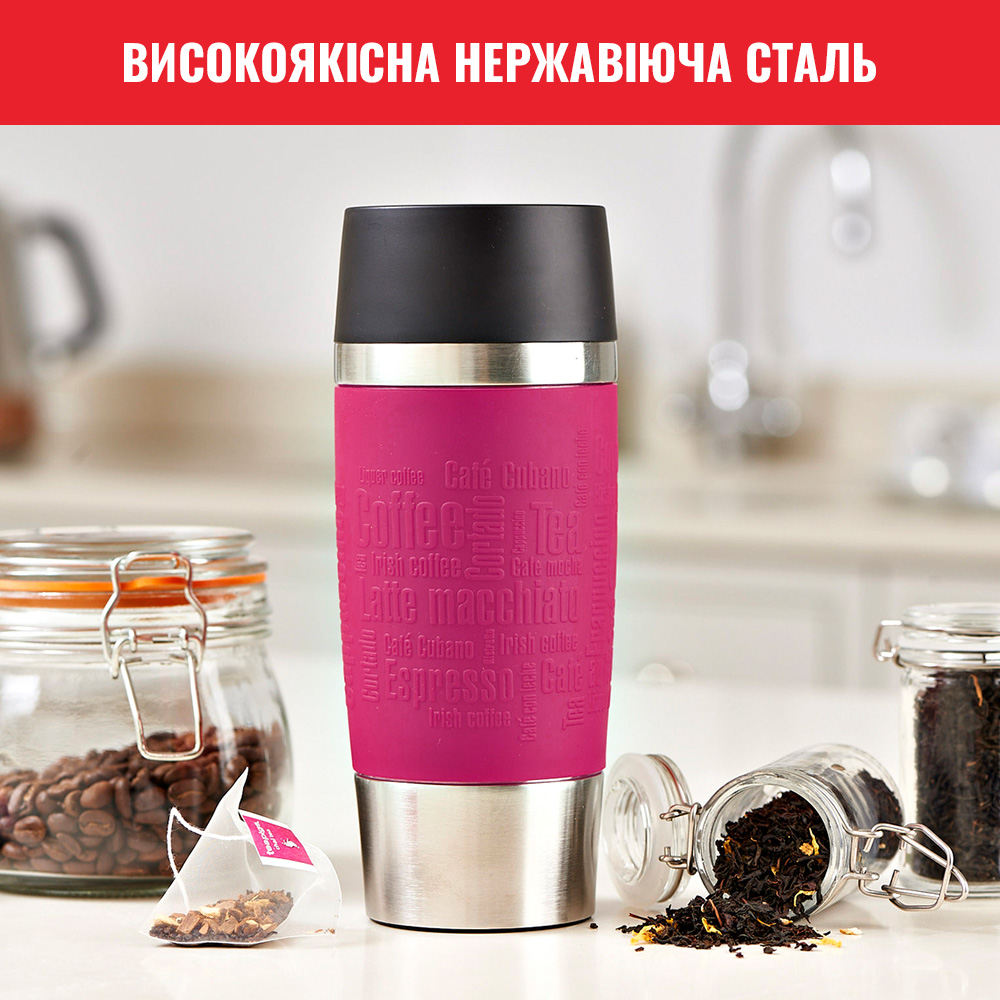 Зовнішній вигляд Термокухоль TEFAL TRAVEL MUG 0.36 л Pink (K3087114)