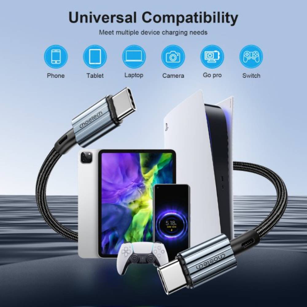 Кабель CHOETECH USB 2.0 XCC-1014-BK Роз'єм 1 USB тип C (папа)