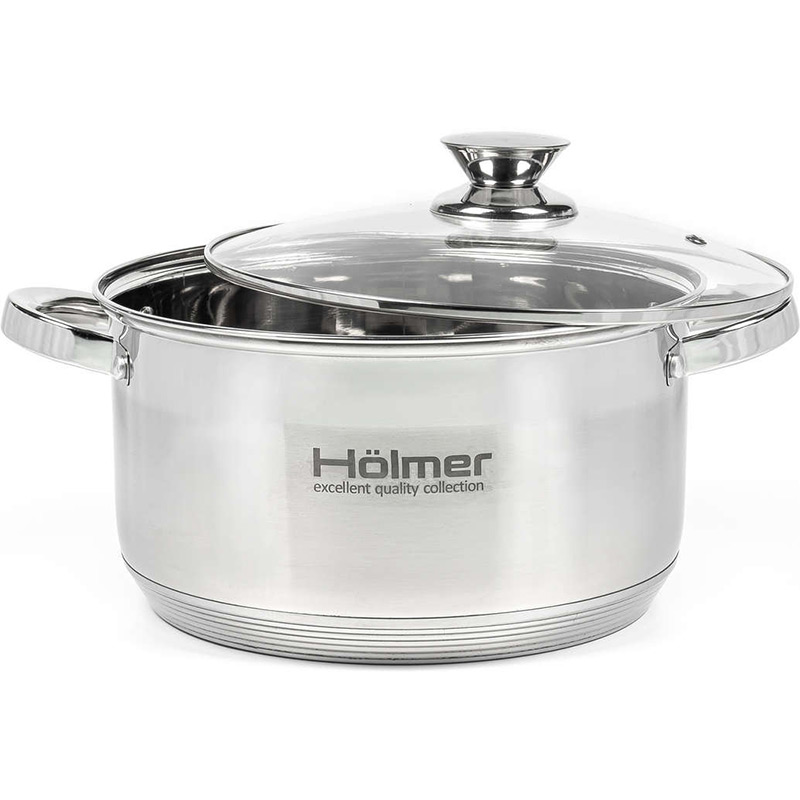Набір каструль HOLMER 2.7+3.8+5+6 л (CS-1853-SS) Товщина дна 4