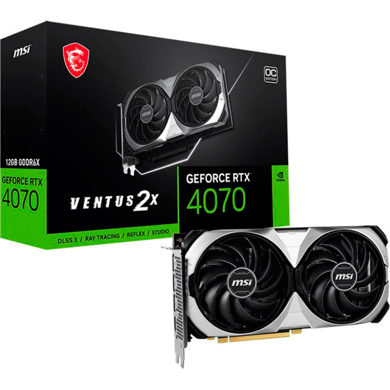 Фото 4 Видеокарта MSI NVIDIA RTX 4070 12Gb 192Bit 2505/21000MHz VENTUS 2X OC (RTX 4070 VENTUS 2X 12G OC)