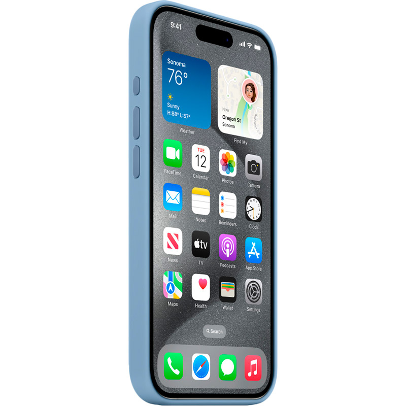 Внешний вид Чехол APPLE для iPhone 15 Pro Silicone Case with MagSafe Winter Blue (MT1L3ZM/A)