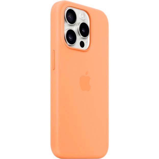 Чехол APPLE для iPhone 15 Pro Silicone Case with MagSafe Orange Sorbet (MT1H3ZM/A) Материал силикон