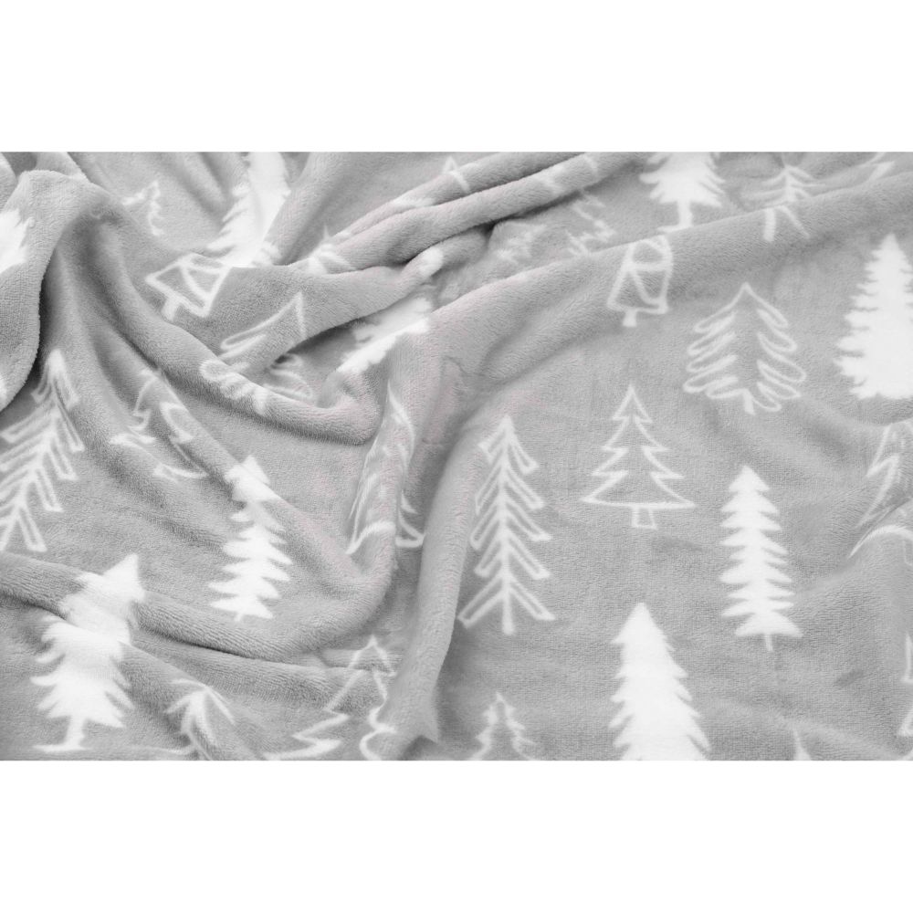 Плед ARDESTO Flannel 160х200 см елки (ART0110PB) Цвет серый