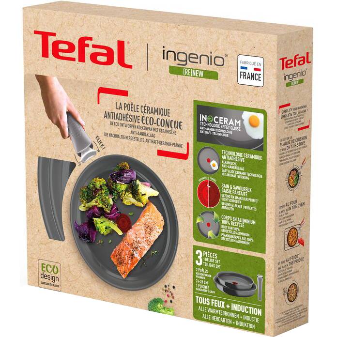 Огляд Набір сковорідок TEFAL Renew Ingenio 24+28 см (L2609502)