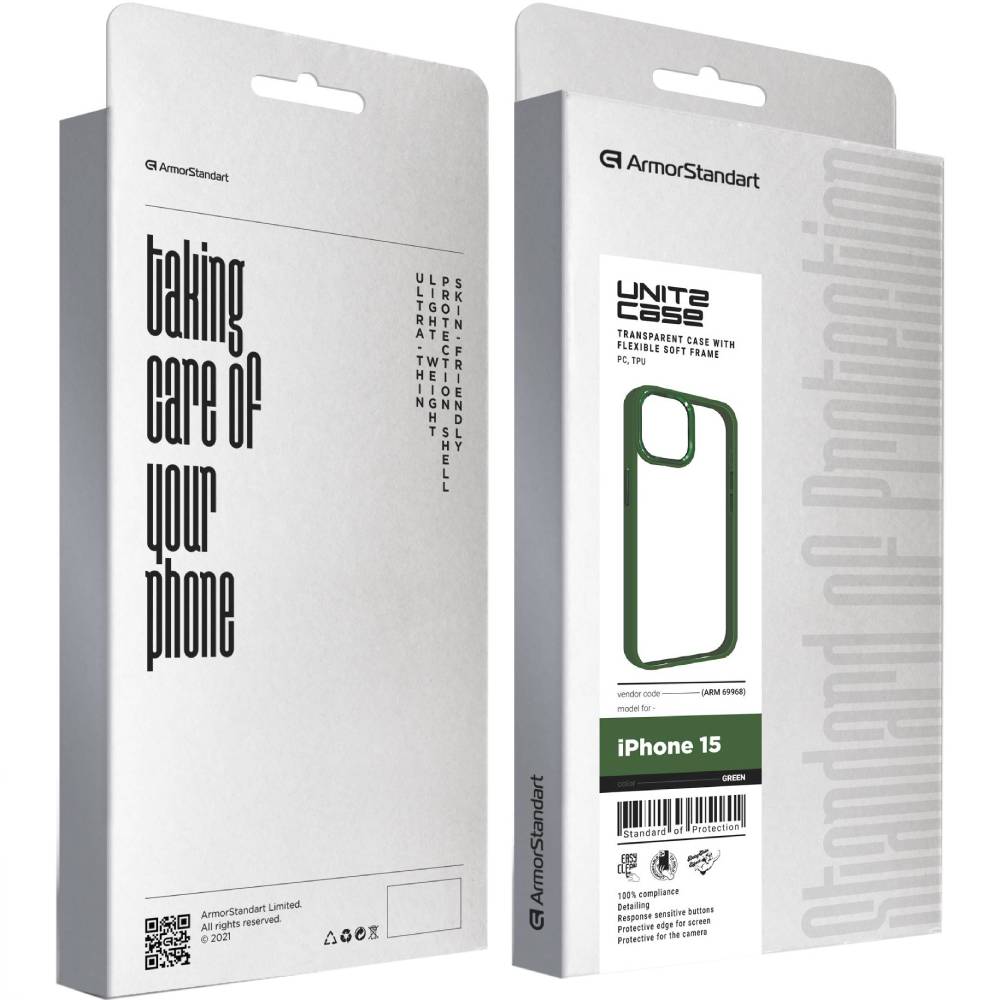 Чохол ARMORSTANDART UNIT2 для Apple iPhone 15 Green (ARM69968) Матеріал полікарбонат