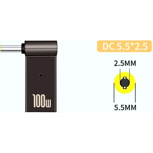 Фото 4 Адаптер для зарядки ноутбука XoKo Type-C-DC 5.5-2.5 100 W (XK-DC-C-5.5-2.5)