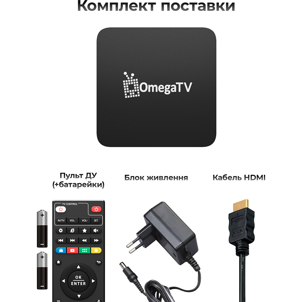 Зовнішній вигляд Медіаплеєр OmegaTV BOX 2 Plus (3 місяці) (OTVB3M)