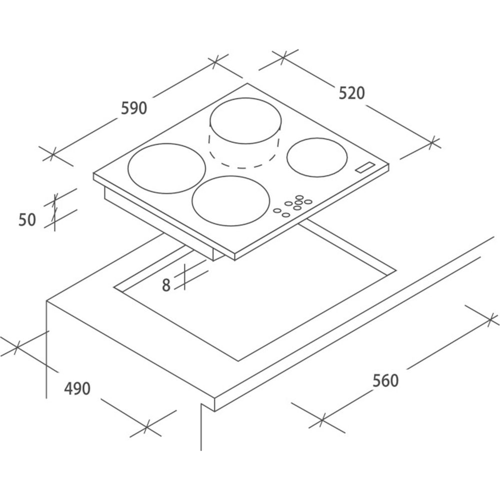 Варильна поверхня CANDY CH 64 BVT Електроконфорки 4