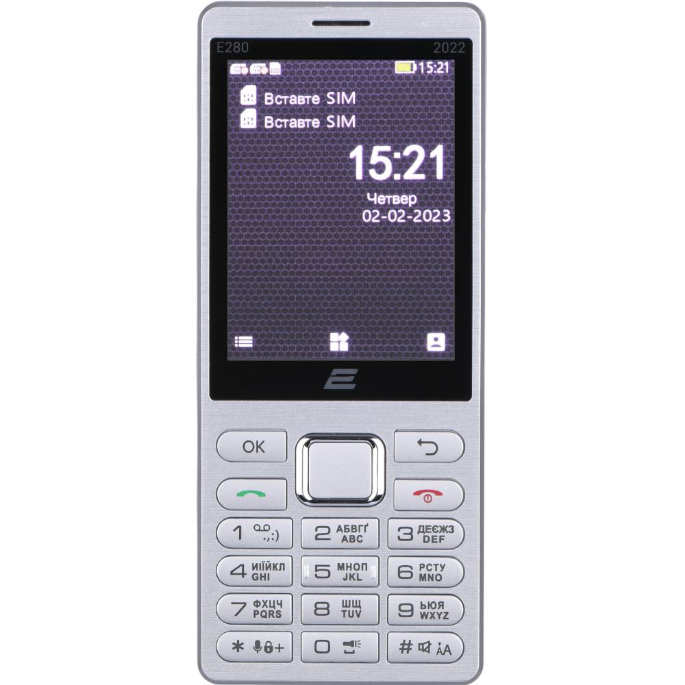 Мобильный телефон 2E E280 2022 2SIM Silver (688130245227)