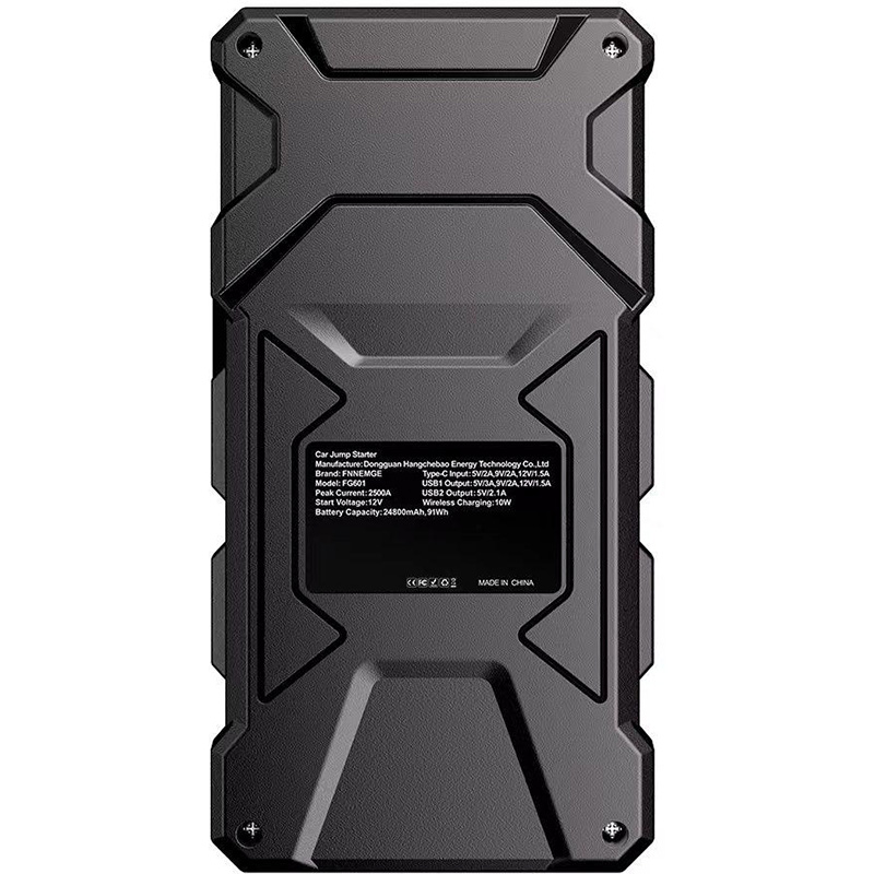 Пуско-зарядное устройство XOKO Finemge series FG601 24000 Car Jump starter, пиковый ток 2500A, wireless charger (XK-FG601) Выходной ток зарядки 3