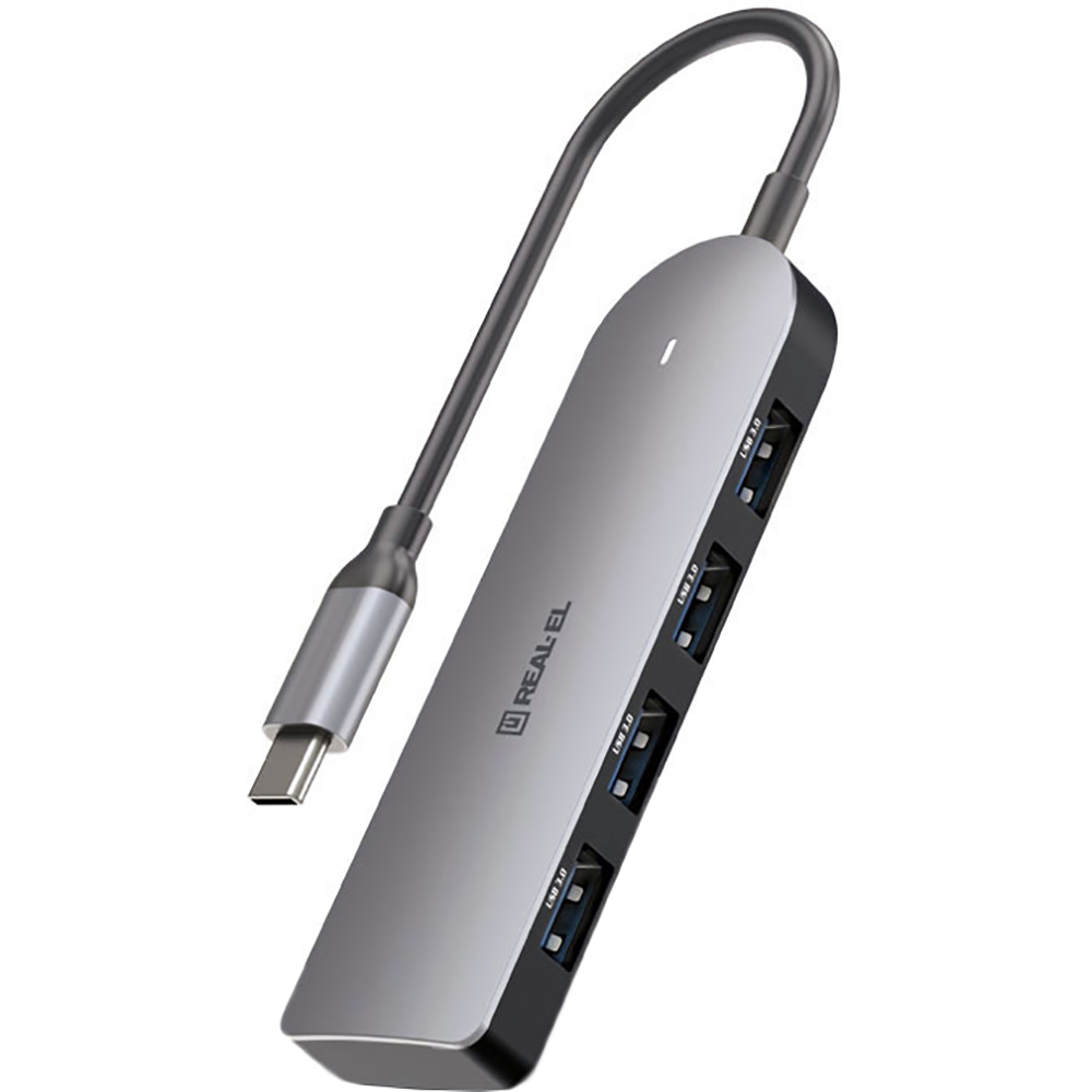 USB-хаб REAL EL CQ-415 Type-C USB 3.0 Grey (EL123110001) USB-хаб REAL EL CQ-415 Type-C USB 3.0 Grey (EL123110001)