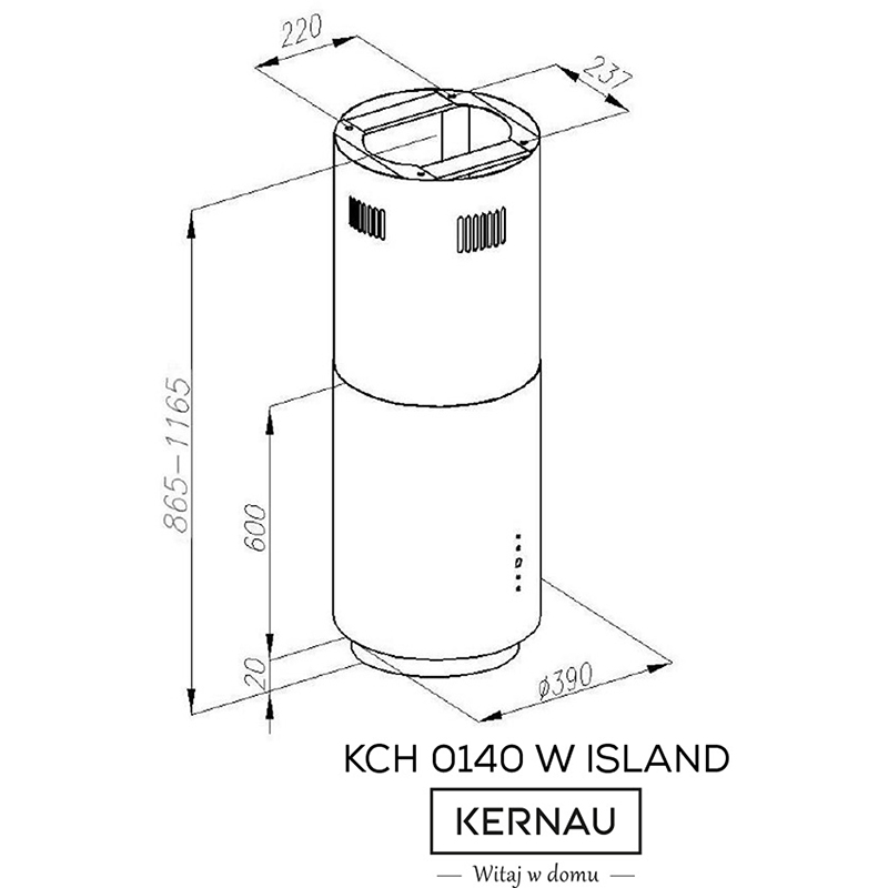 Витяжка KERNAU KCH 0140 W ISLAND Тип острівна