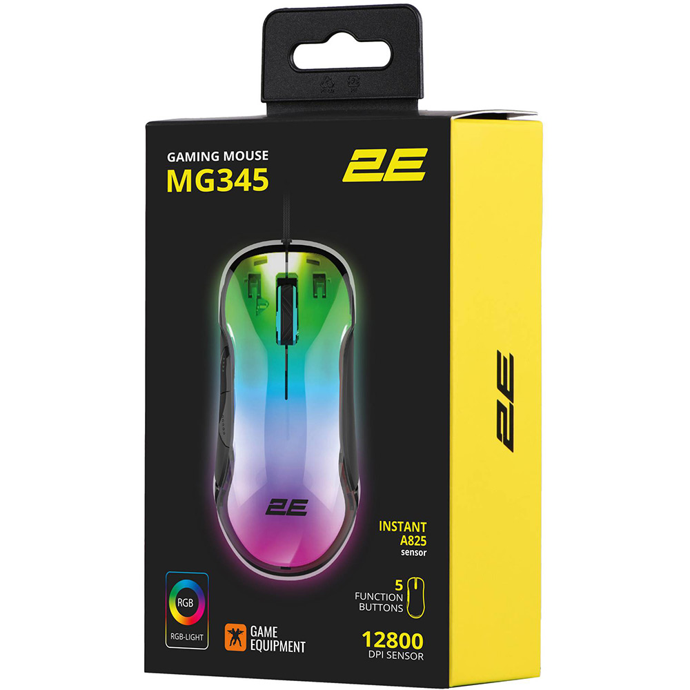 Зовнішній вигляд Миша 2E GAMING MG345 RGB USB Transparent (2E-MG345TR)