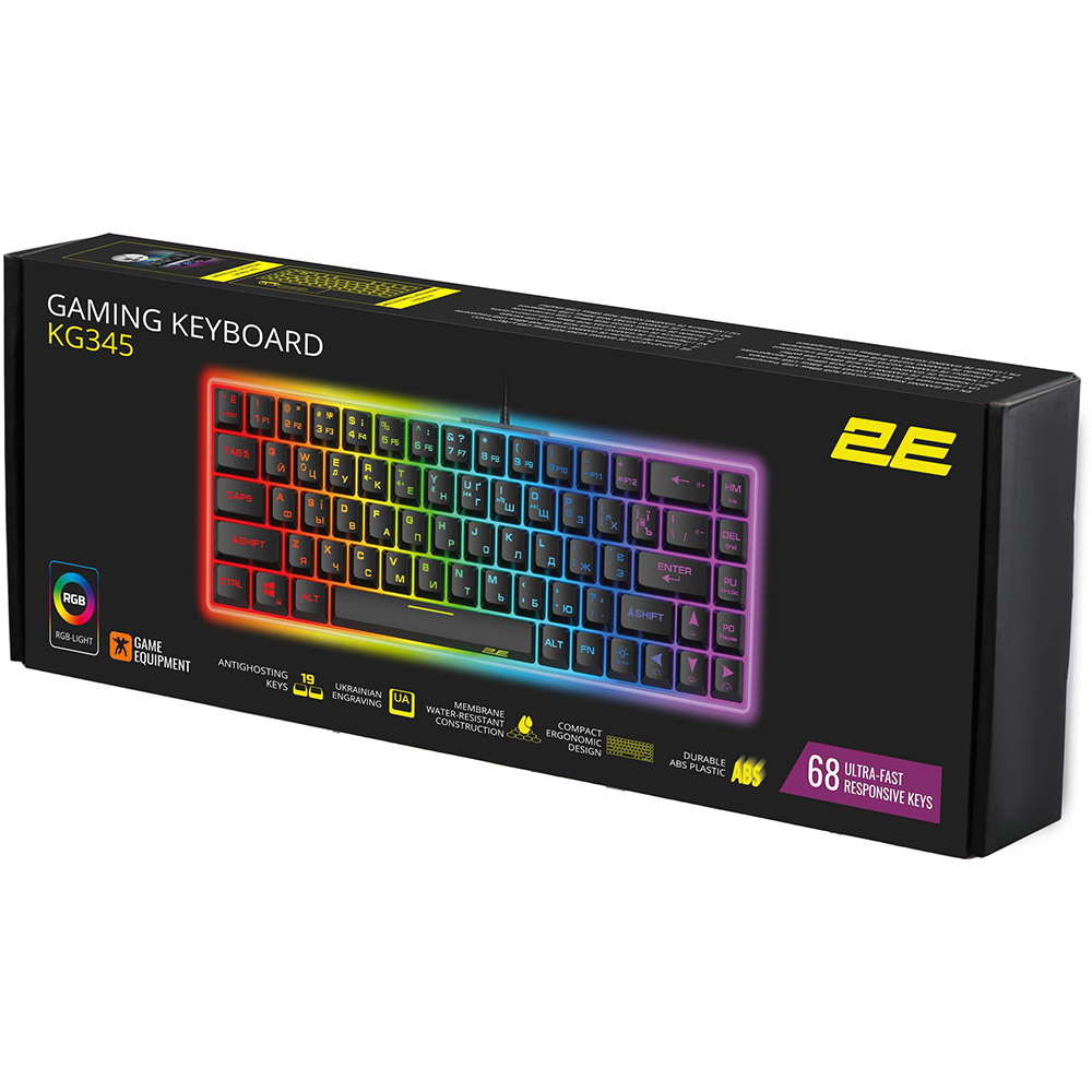 Внешний вид Клавиатура 2E GAMING KG345 Transparent (2E-KG345TR)