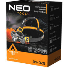 Фонарь налобный NEO TOOLS 2000 люмен 20Вт (99-029)