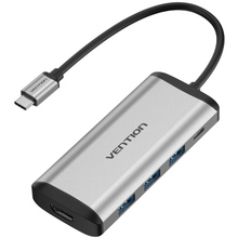 Док-станция VENTION Type-C - HDMI/USB3.0х3/PD 0.15м Gray (CNBHB)