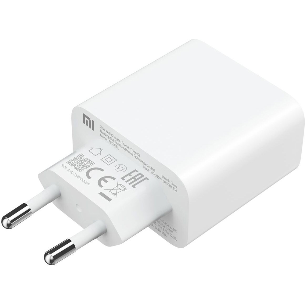 Сетевое зарядное устройство XIAOMI 33W USB+Type-C White (BHR4996GL) Кабель отсутствует