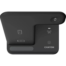 Беспроводное зарядное устройство CANYON WS-302 3 в 1 QI Black (CNS-WCS302B)