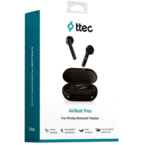 Гарнитура TTEC AirBeat Free TWS Black (2KM133S) Подключение беспроводное